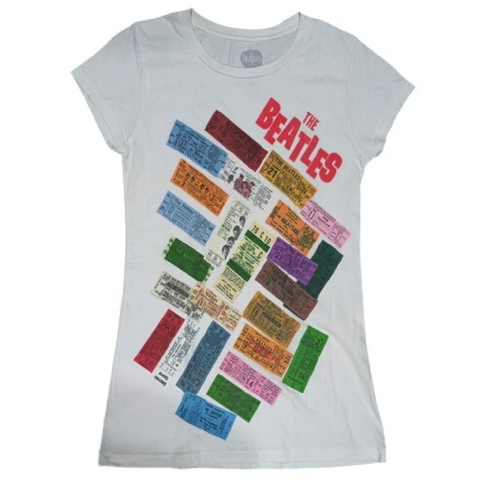 2013 Apple Corps The Beatles Stacked Concert Tickets Girls Medium T-Shirt